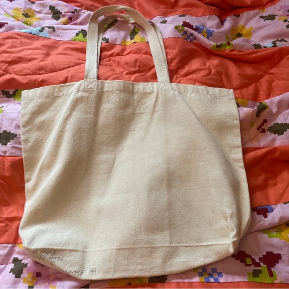 Customized hand-illustrated canvas depop logo tote - Picture 4 of 5